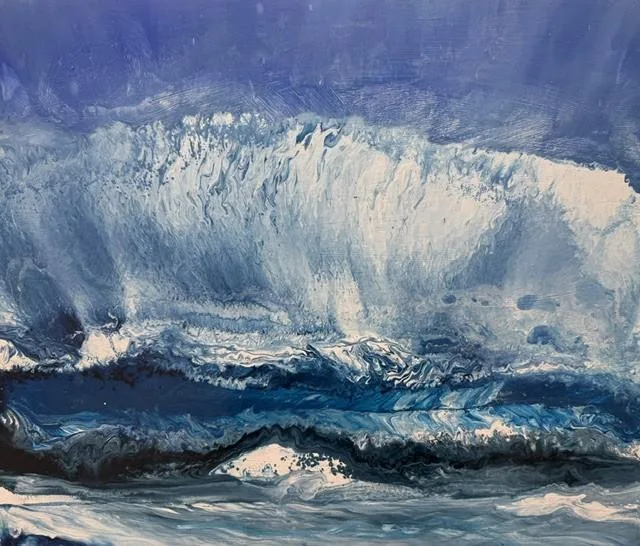 Pintura al óleo de marinas y olas de Guillermo Simón, arte contemporáneo asturiano en Espacio 36